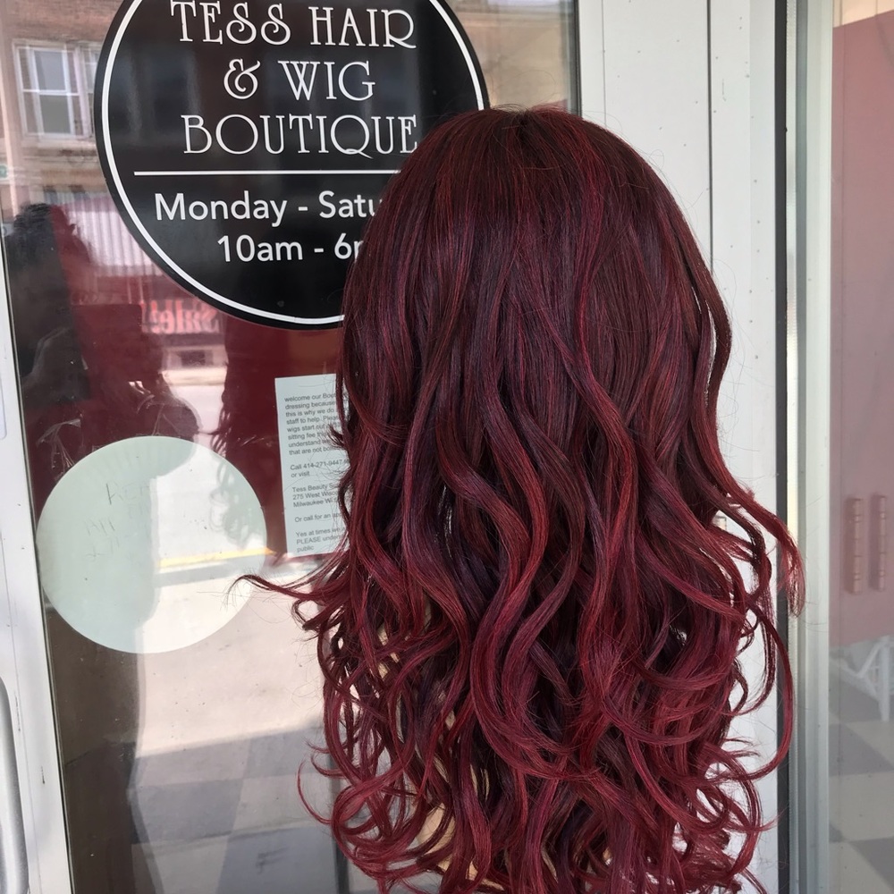 Wig Burgundy wine magenta ombré no Red Wig 2020 - Picture 7 of 8